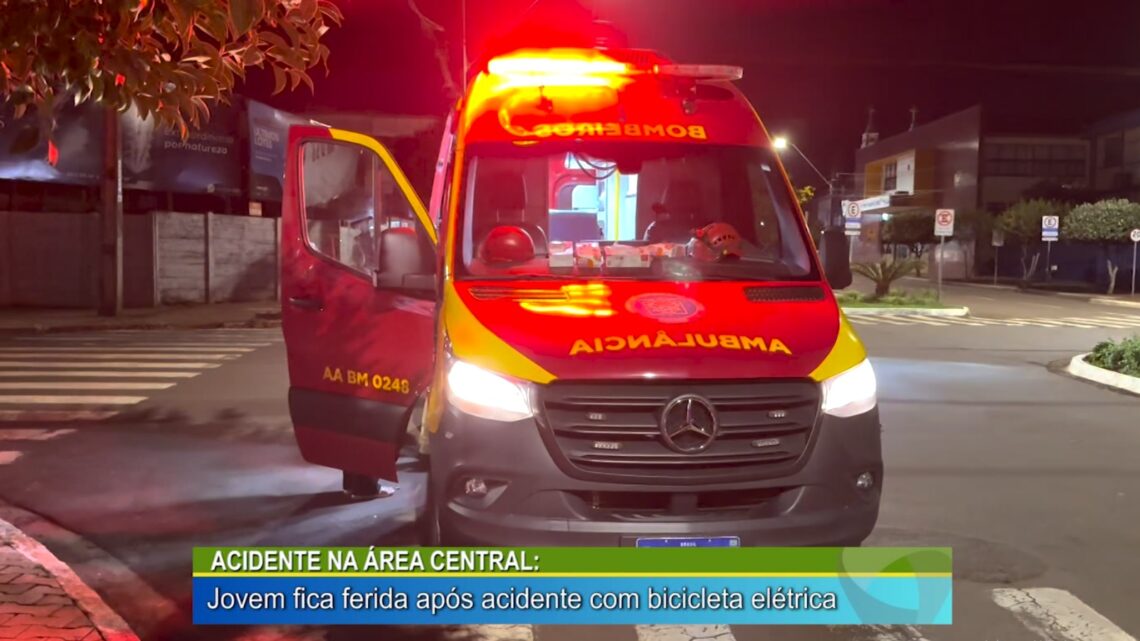 ACIDENTE NA ÁREA CENTRAL: JOVEM FICA FERIDA EM ACIDENTE COM BICICLETA ELÉTRICA