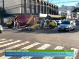 ACIDENTE NA ÁREA CENTRAL: COLISÃO ENTRE CARRO E MOTO DEIXOU UM MOTOCICLISTA FERIDO