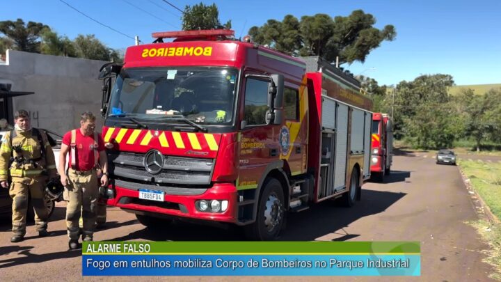 ALARME FALSO: FOGO EM ENTULHOS MOBILIZA CORPO DE BOMBEIROS NO PARQUE INDUSTRIAL 1
