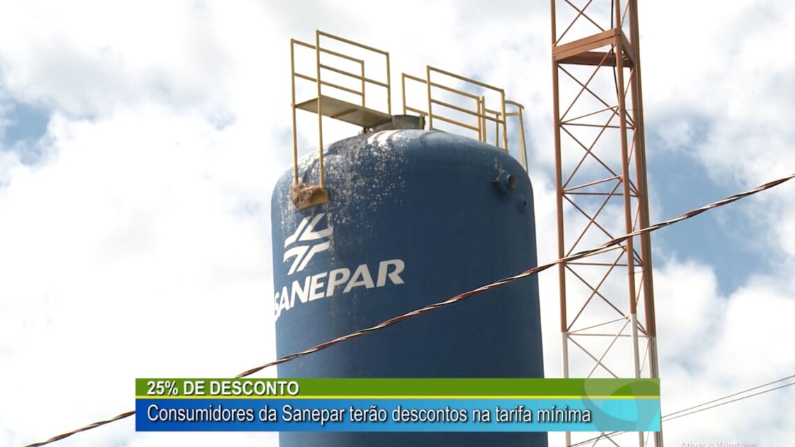 25% DE DESCONTO: CONSUMIDORES DA SANEPAR TERÃO DESCONTOS