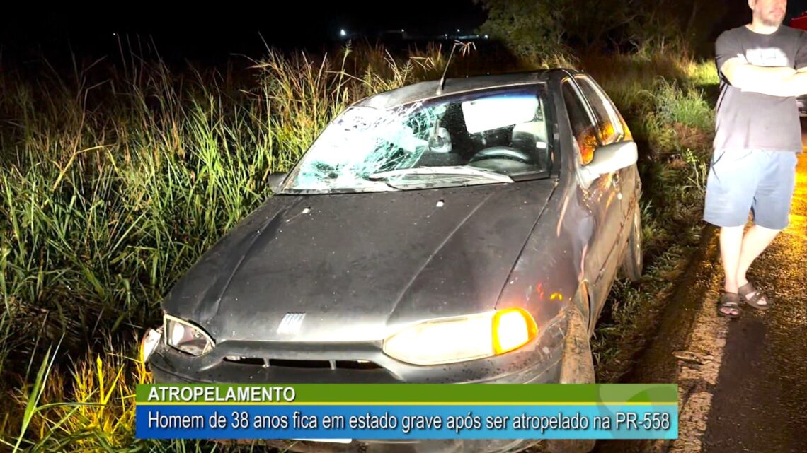 Atropelamento: homem de 38 anos fica em estado grave após ser atropelado na PR- 558