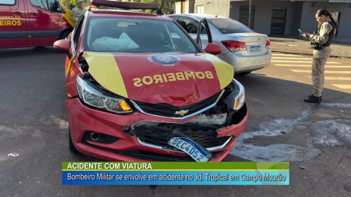 ACIDENTE COM VIATURA: BOMBEIRO MILITAR SE ENVOLVE EM ACIDENTE NO JD TROPICAL EM CAMPO MOURÃO