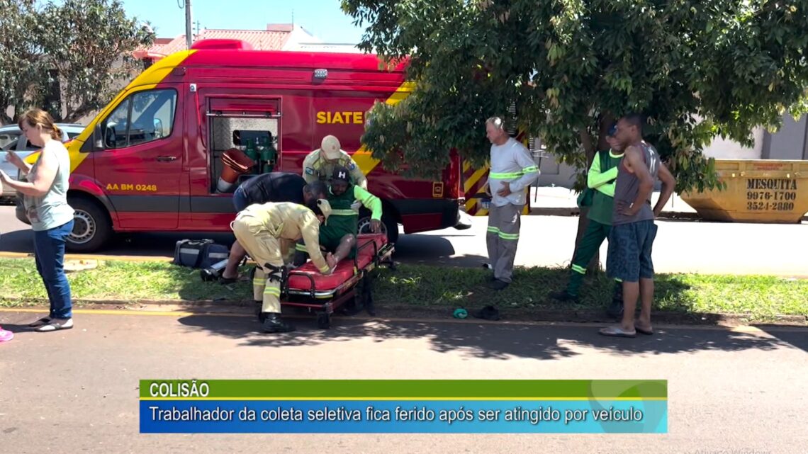 Trabalhador da coleta seletiva foi ferido após ser atingido por veículo