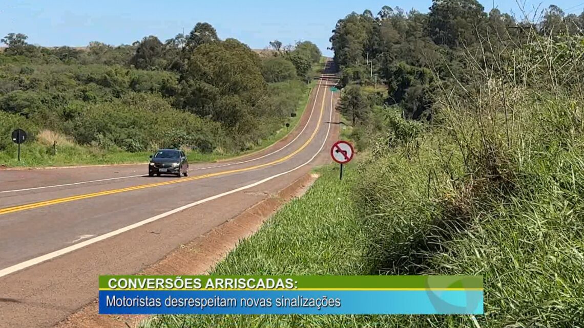 Conversões arriscadas, motoristas desrespeitam novas sinalizações